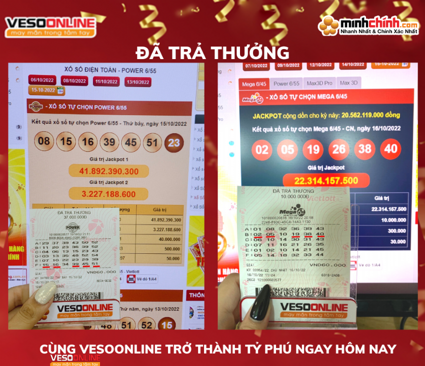 2 tấm vé hụt JACKPOT lên tới 41 Tỷ