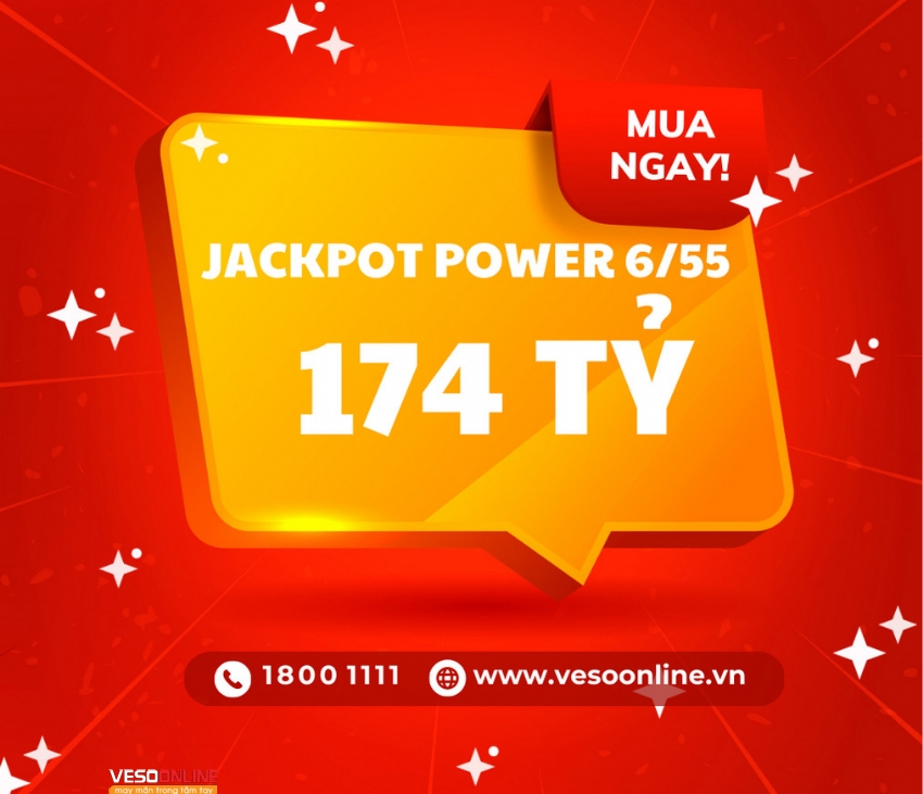 Cơ hội vàng mua Vietlott online, Jackpot 6/55 vượt 174 tỷ