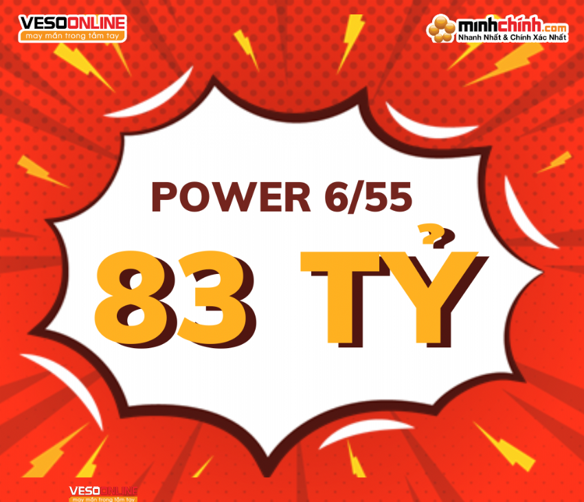 Kết quả xổ số Power 6/55 hôm nay : Ai là chủ nhân Jackpot 83 tỷ đồng?