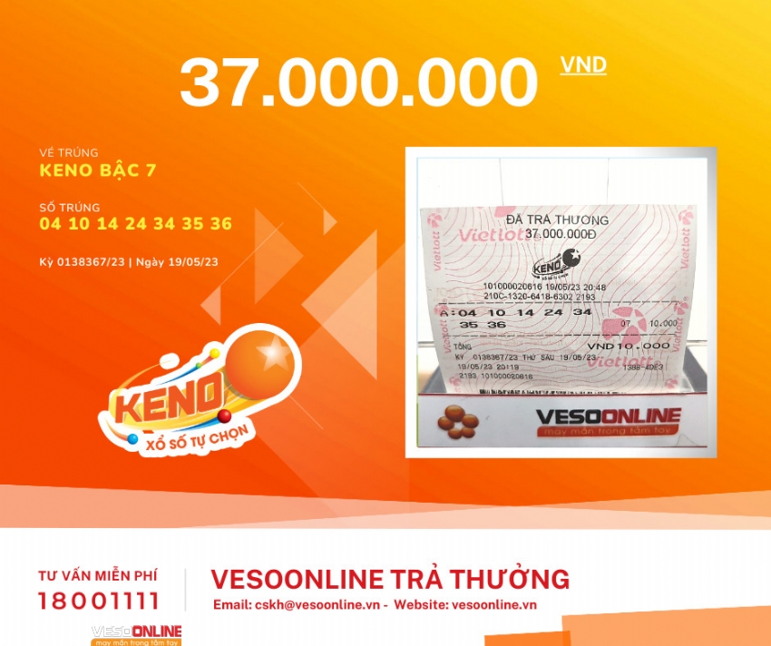 Loạt vé trúng Keno tháng 5 - thêm cơ hội mới