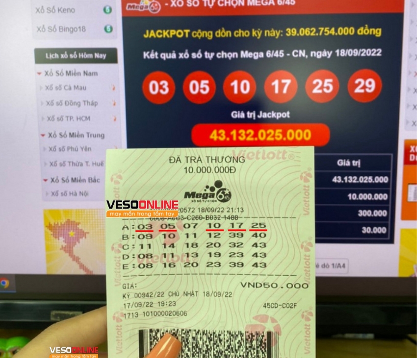 Tìm thấy chủ nhân may mắn trúng JACKPOT hơn 43 Tỷ đồng