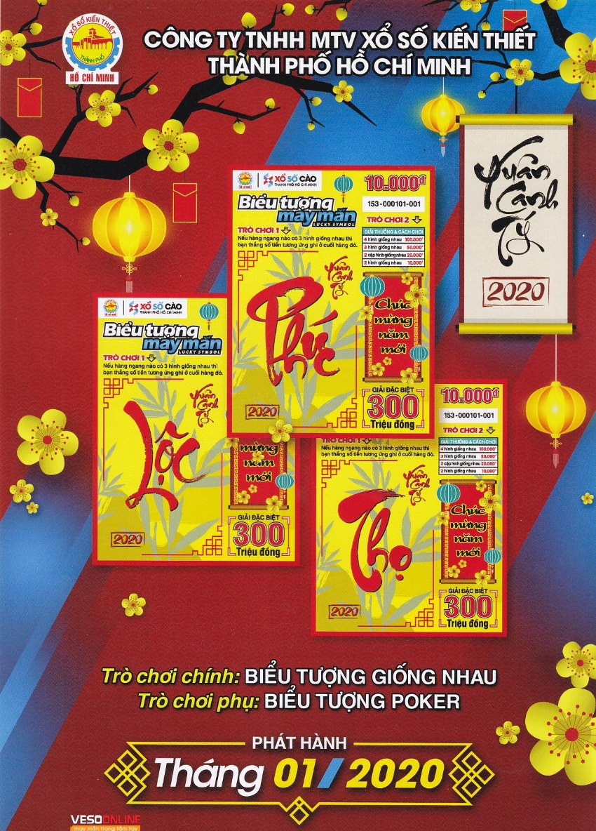 Trò chơi vé số cào PHÚC - LỘC - THỌ siêu hot ra mắt tháng 1 - 2020