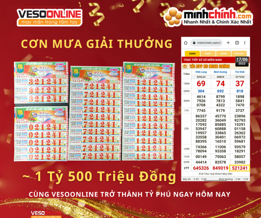 Trúng 29 vé An ủi 1 tỷ 500 triệu Online