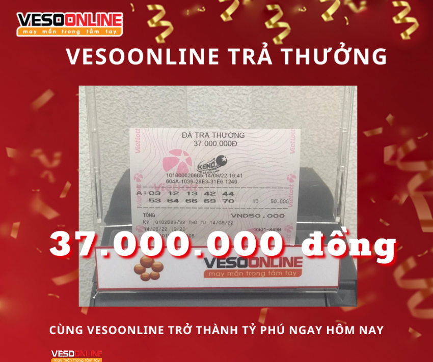 Vé trúng KENO Online giữa tháng 9