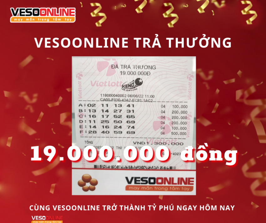 Vé trúng KENO tại Online
