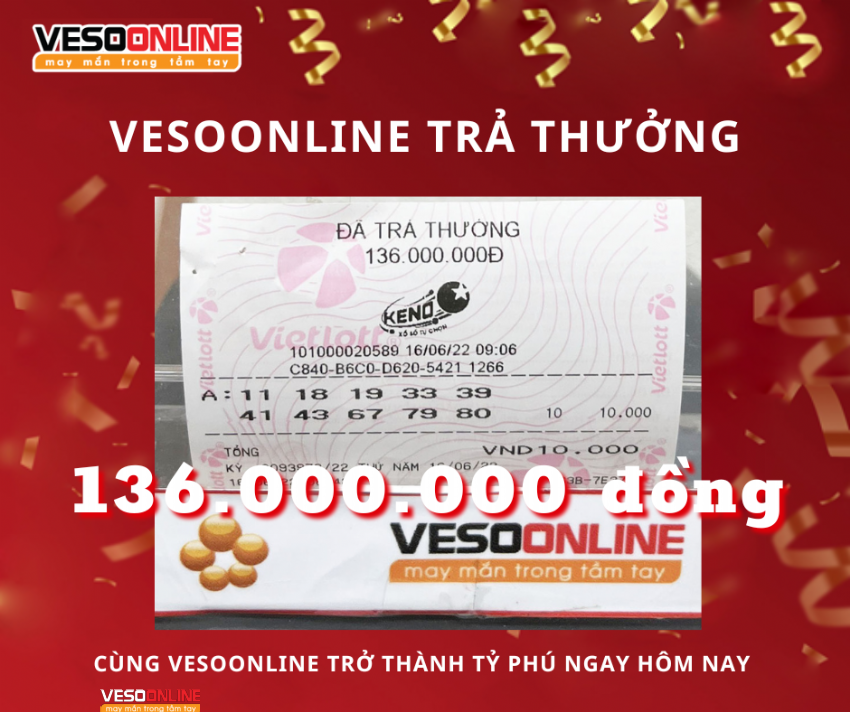 Xôn xao hai chiếc vé trúng KENO trăm triệu
